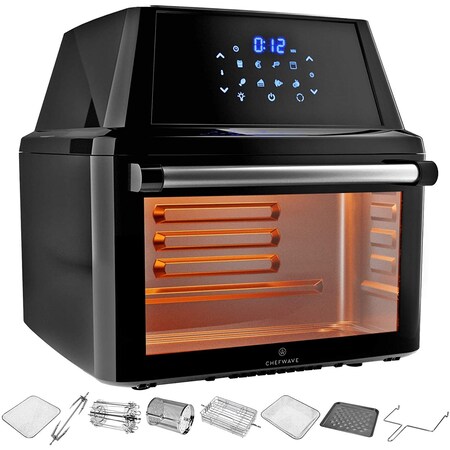 Chefwave Magma 16 Quart Air FryerOvenRotisserieDehydrator and Accessories CW-AF16